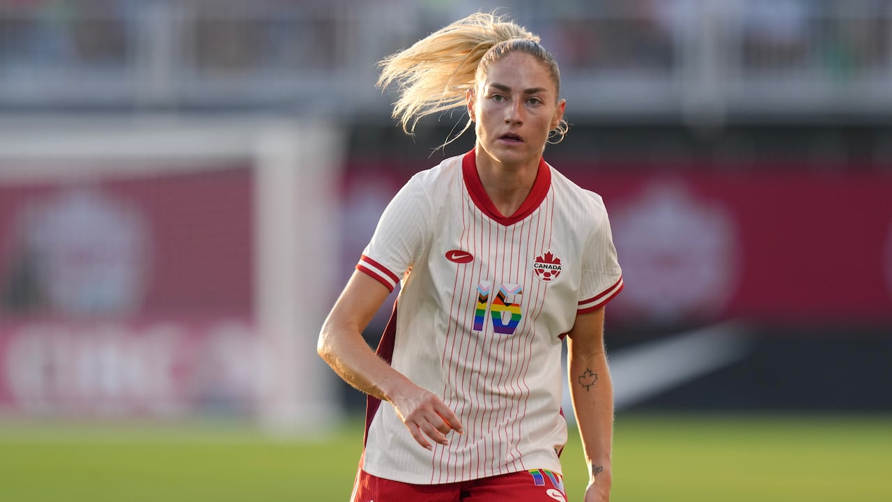 Canada's Janine Beckie is pictured during International friendly action against Mexico in Toronto, Tuesday, June 4, 2024. THE CANADIAN PRESS/Chris Young