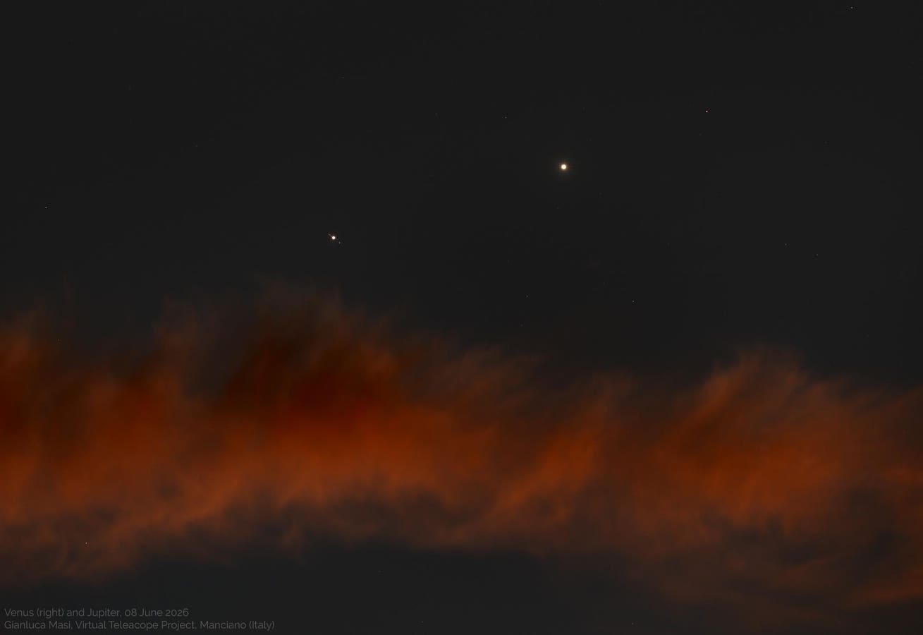 In Photos: See Venus And Jupiter’s Brilliant ‘Kiss’ In The Night Sky