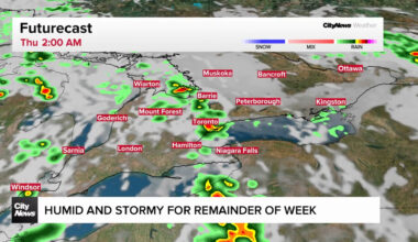 Humid and potentially stormy in GTA for rest of the week