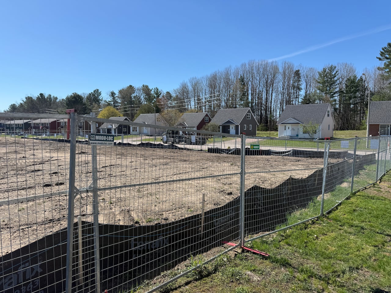 A construction site in front of base housing at Garrison Petawawa