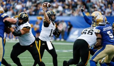 Mitchell carves Winnipeg defence for 3 TDs, as Bombers lose home opener to Ticats