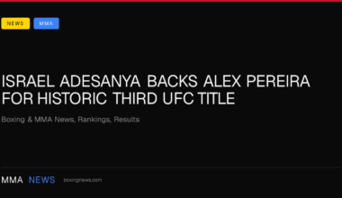 Israel Adesanya backs Alex Pereira for historic third UFC title