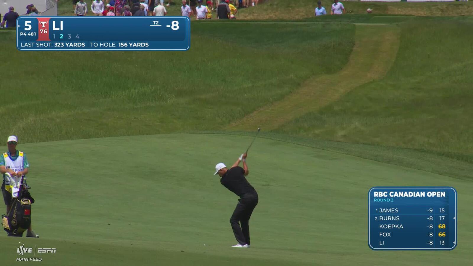 Haotong Li gets up-and-down from 158 yards for birdie on No. 5 at RBC Canadian