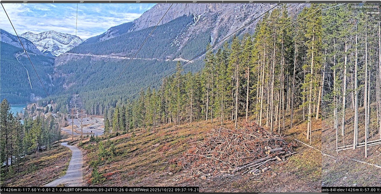 View from one of the AltaLink AI detection cameras in the Bow Valley.