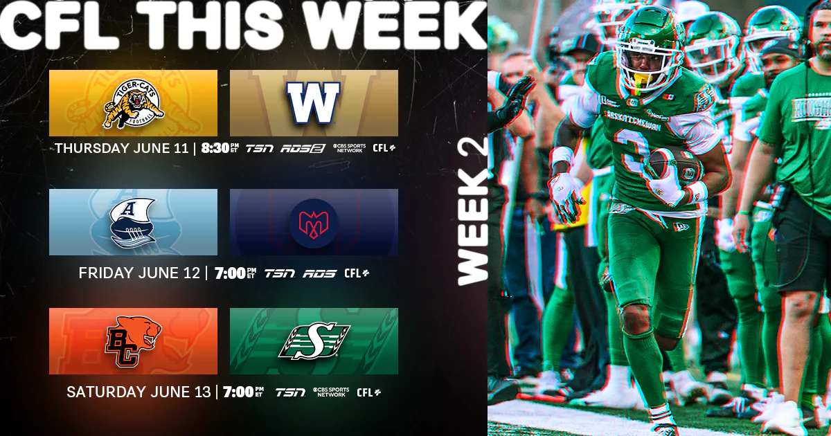 CFL Schedule Today June 13: BC Lions vs Saskatchewan Roughriders
