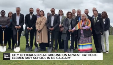 City officials break ground on newest Catholic elementary school in NE Calgary