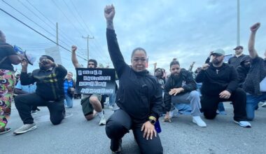 Protesters gather outside Montréal-Nord police station at centre of racism allegations