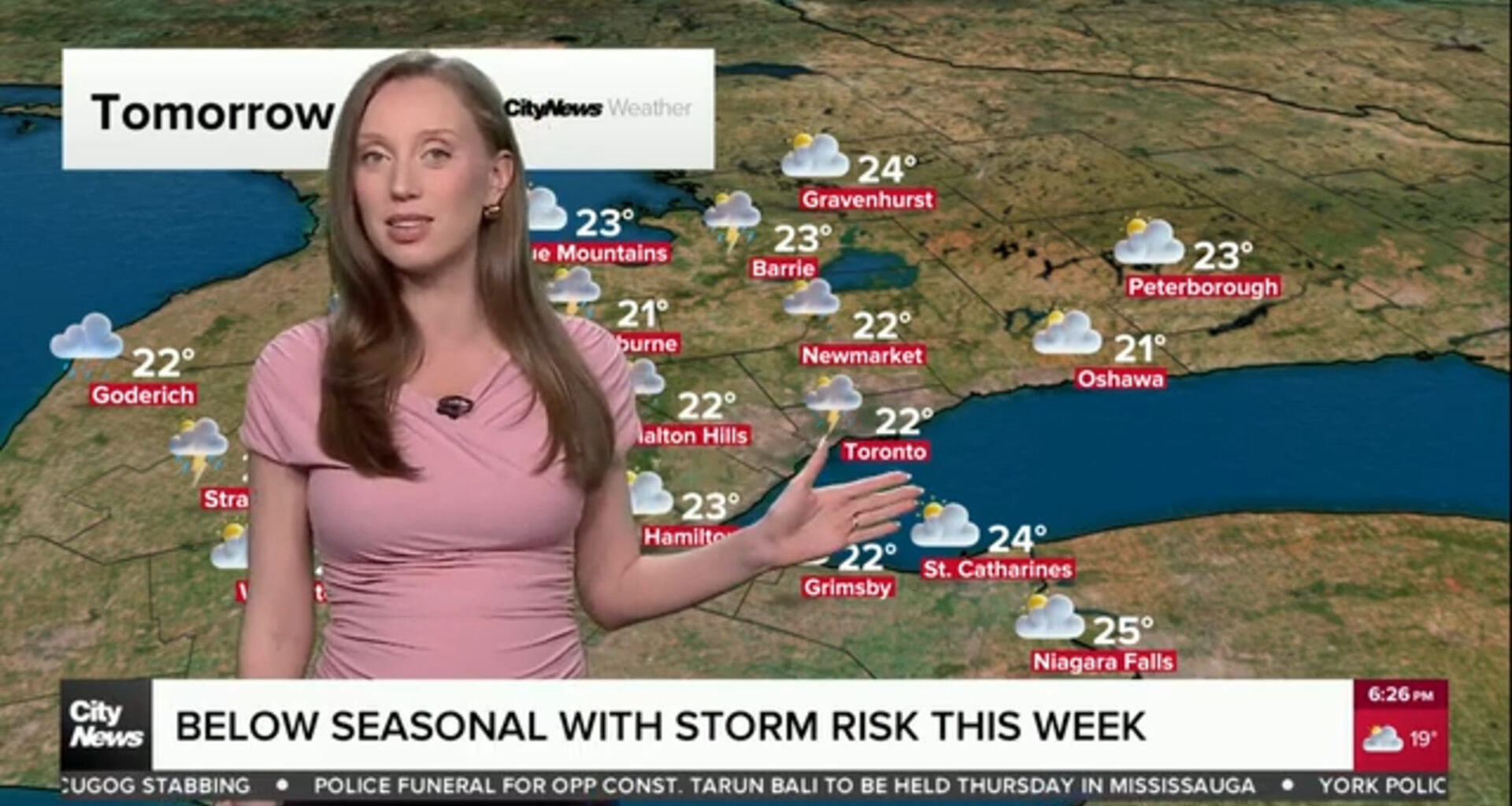 Temperatures below seasonal with a risk of storms this week in Toronto