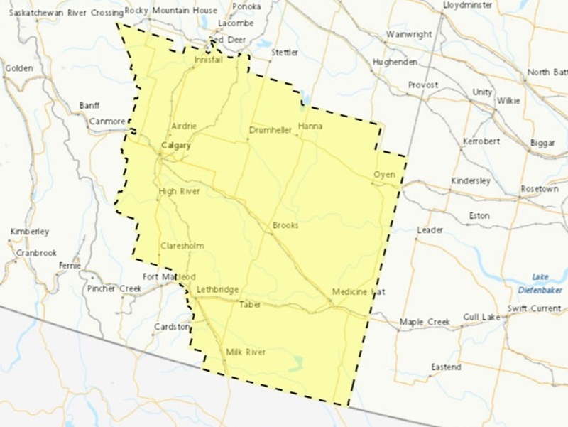 Environment & Climate Change Canada issues Severe Thunderstorm Watch for southeastern Alberta