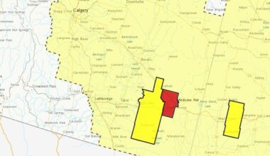 Parts of southeastern Alberta under critical 'red' tornado warning: Environment Canada