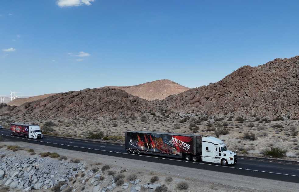 Kratos completes cross-country unmanned truck platooning deployment in support of NASCAR.