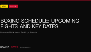 Boxing schedule: Upcoming fights and key dates