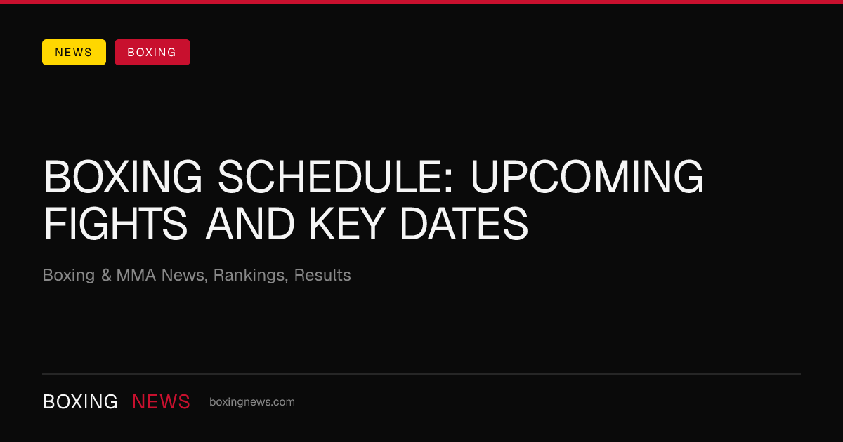 Boxing schedule: Upcoming fights and key dates