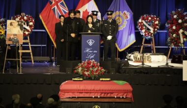 Brampton OPP officer fatally struck in northern Ontario remembered as 'positive force of energy' at funeral