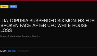 Ilia Topuria suspended six months for broken face after UFC White House loss