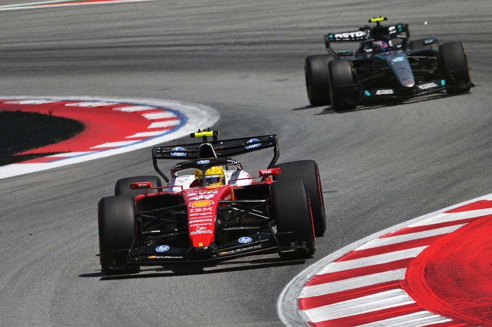 Lewis Hamilton broke a streak of consecutive Mercedes victories with his maiden Ferrari GP win in Barcelona.