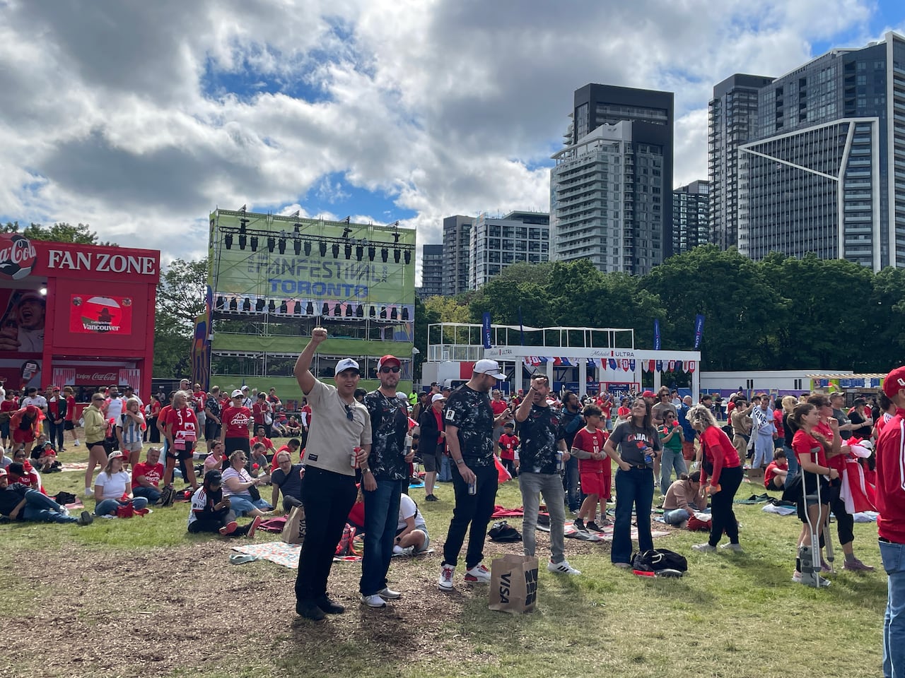 Fans are starting to arrive at the FIFA Fan Fest in Toronto after the event was delayed.