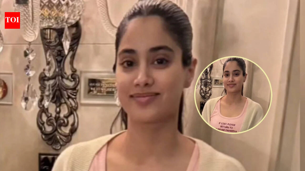Janhvi Kapoor: 'Peddi' actress Janhvi Kapoor's picture in nightsuit with a cheeky caption goes viral: 'If lost, please return to Shikhar Pahariya' | Hindi Movie News