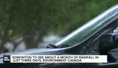 Edmonton to see about a month of rainfall in just three days: Environment Canada