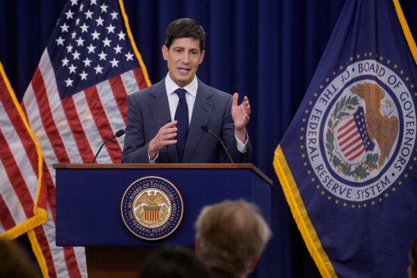 Federal Reserve Chairman Kevin Warsh speaks during a news conference following the Federal Open Market Committee meeting, Wednesday, June 17, 2025, in Washington. (AP Photo/Rod Lamkey, Jr.)