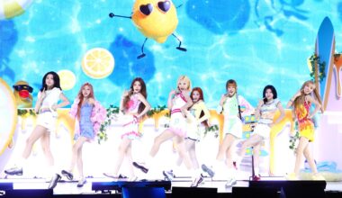 Members of K-pop girl group Hearts2Hearts, from left, Carmen, Stella, A-na, Jiwoo, Ian, Ye-on, Juun and Yuha, perform