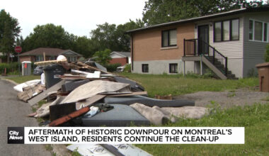 Residents of Montreal’s West Island cleaning up after flooding