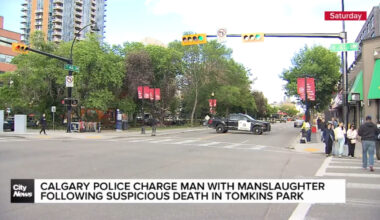 Calgary police charge man with manslaughter following suspicious death in Tomkins Park