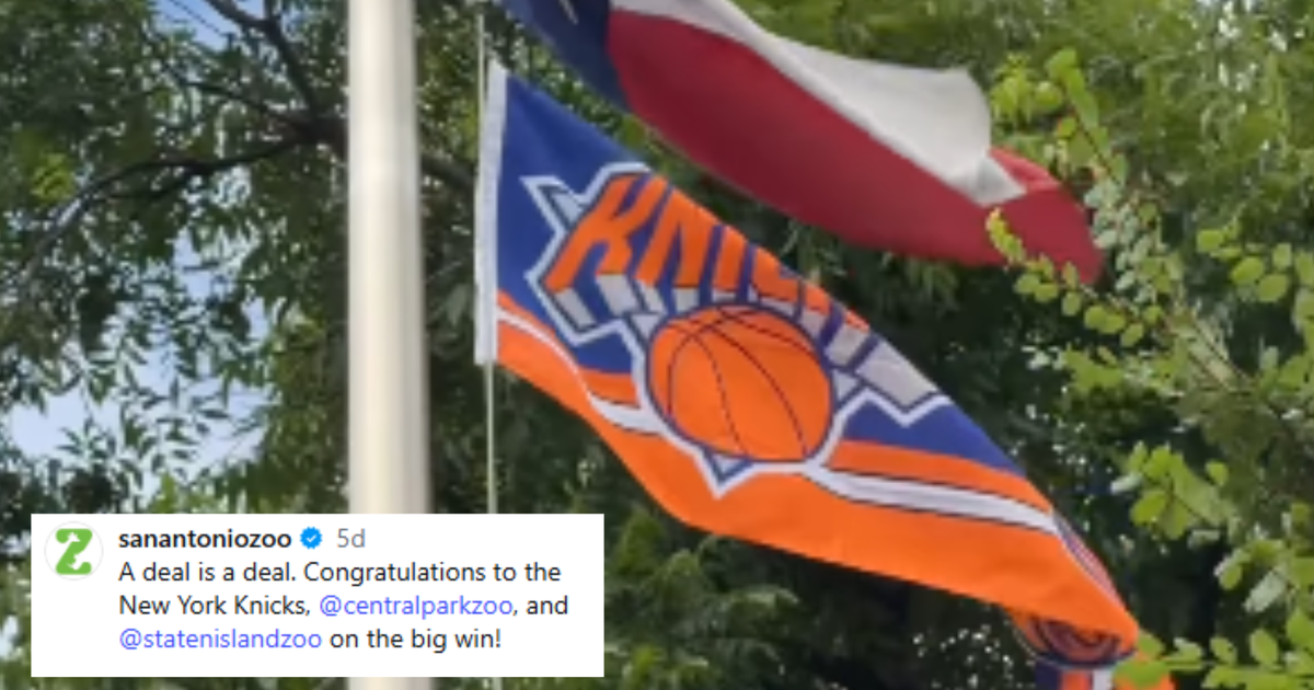 San Antonio Zoo raises Knicks flag after losing bet: 'A deal is a deal'