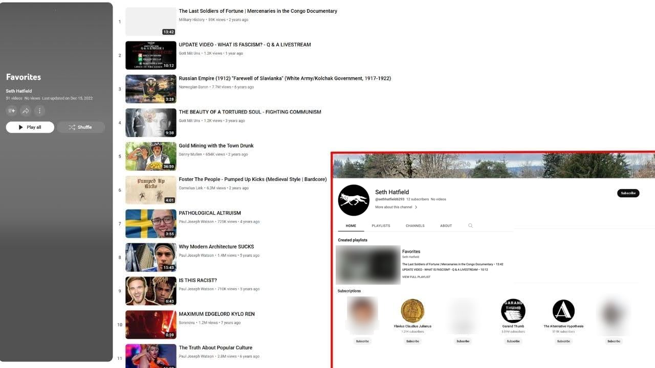 A screenshot shows a YouTube page and playlist.