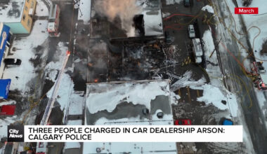 Three people charged in car dealership arson: Calgary Police