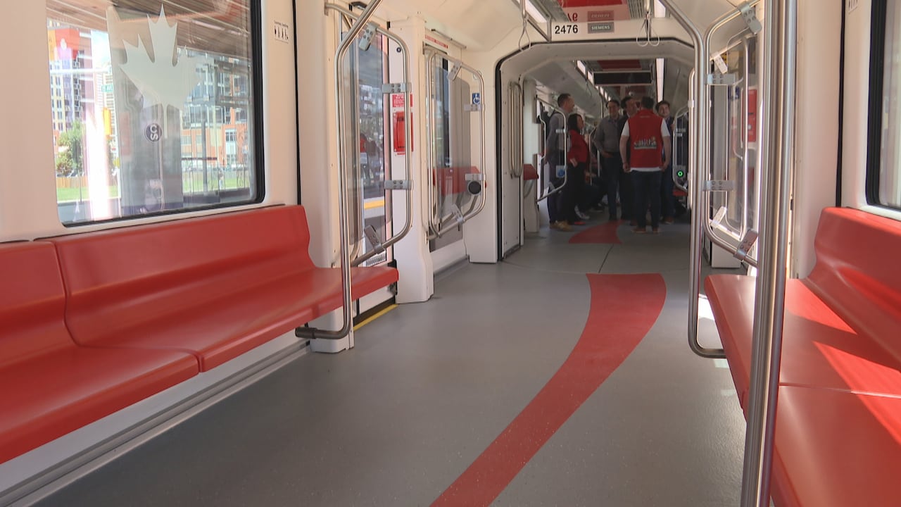 The interior of a train.