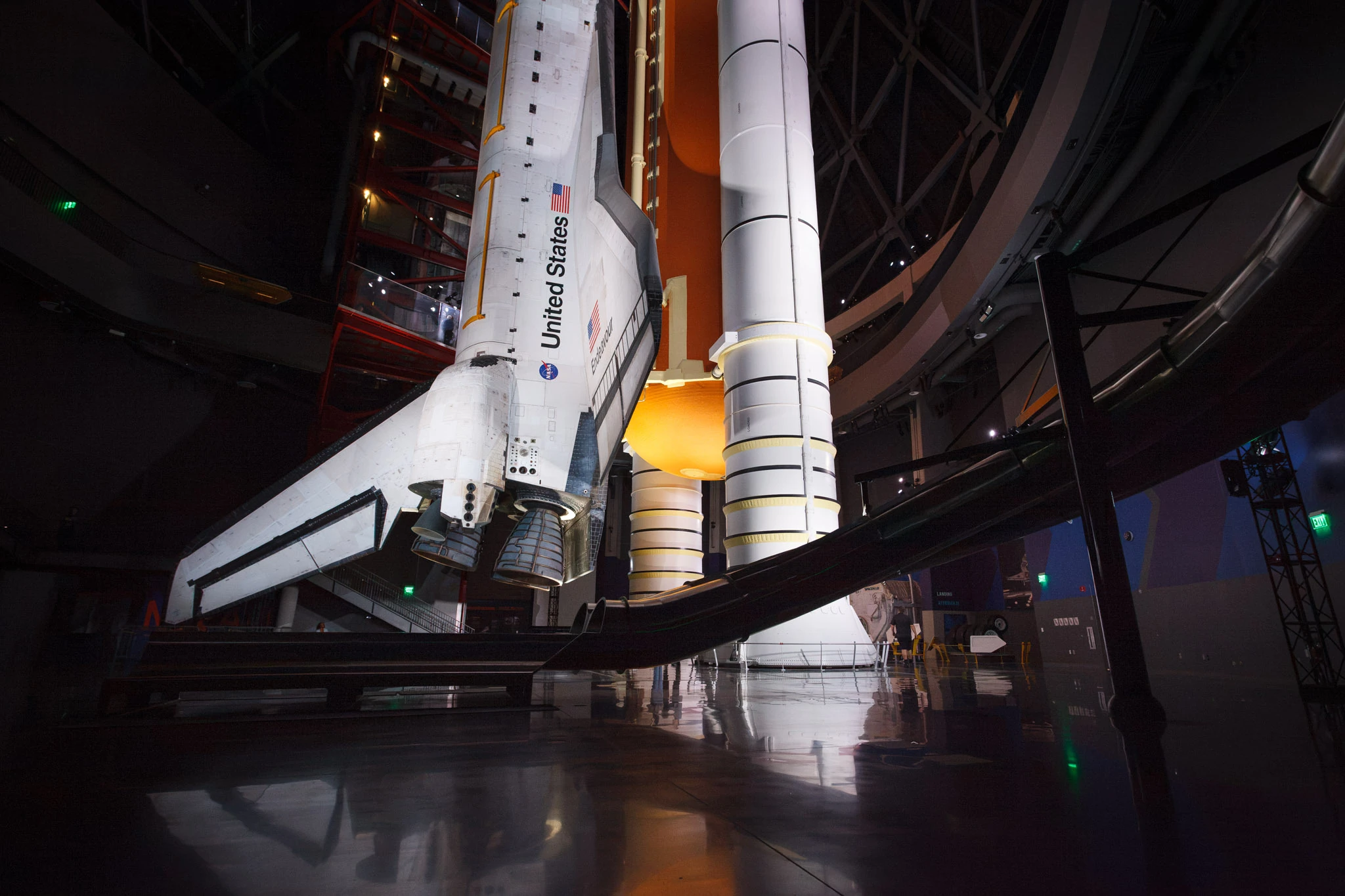 Space Shuttle Endeavour inside the Samuel Oschin Shuttle Gallery at the California Science Center