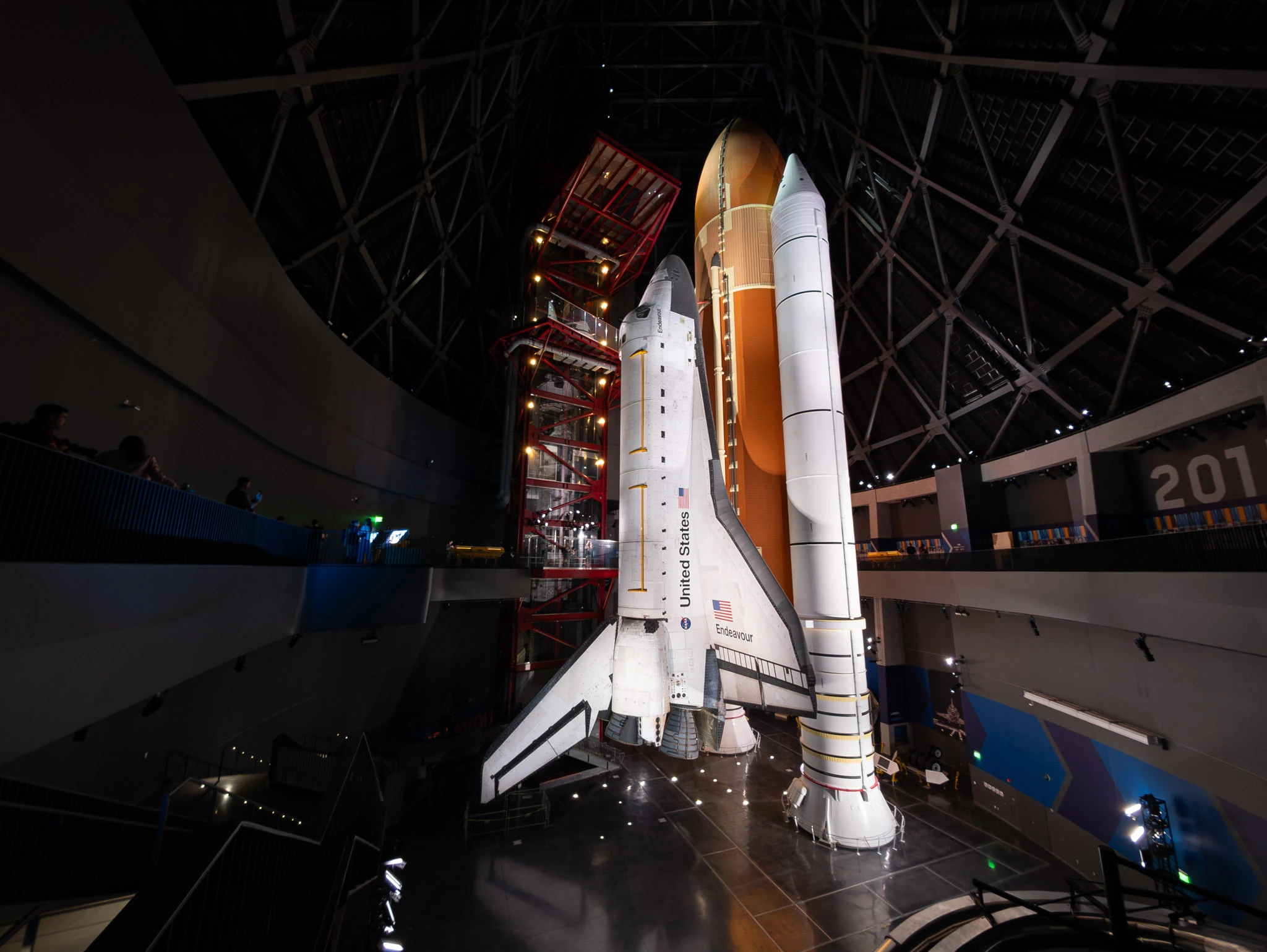 Space Shuttle Endeavour inside the Samuel Oschin Shuttle Gallery