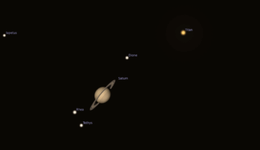 The Sky Today on Thursday, June 25: Iapetus passes north of Saturn