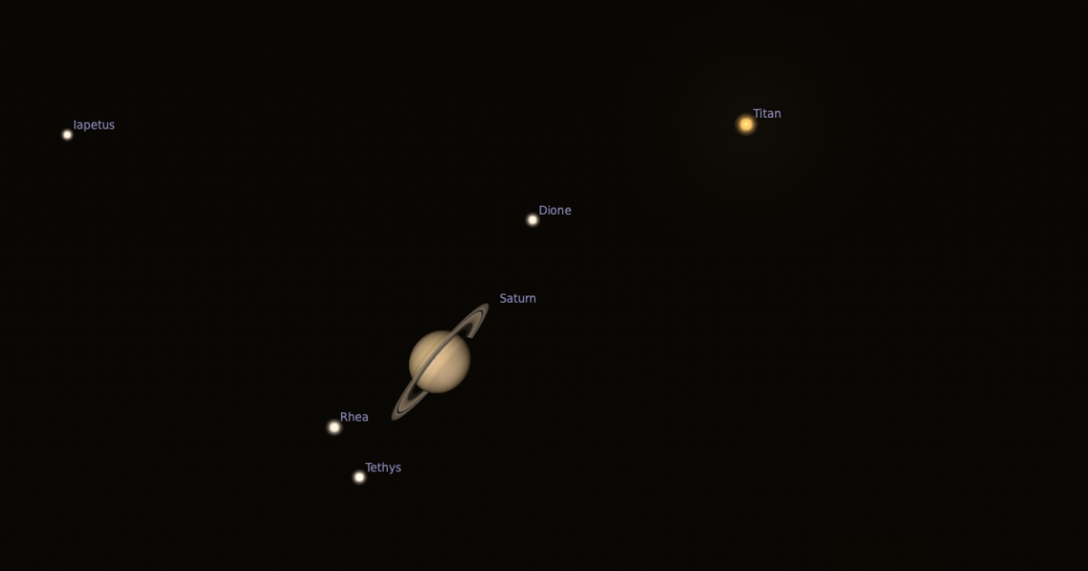 The Sky Today on Thursday, June 25: Iapetus passes north of Saturn