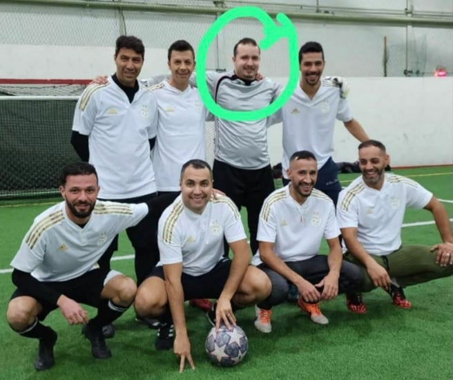 Mohamed Lamine Benredouane and his soccer teammates