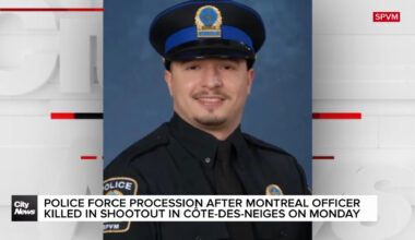 Police procession offers condolences for loss of Montreal officer