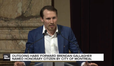 Canadiens forward Brendan Gallagher named honorary Montreal citizen