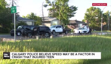 Calgary police believe speed may be a factor in crash that injured teen