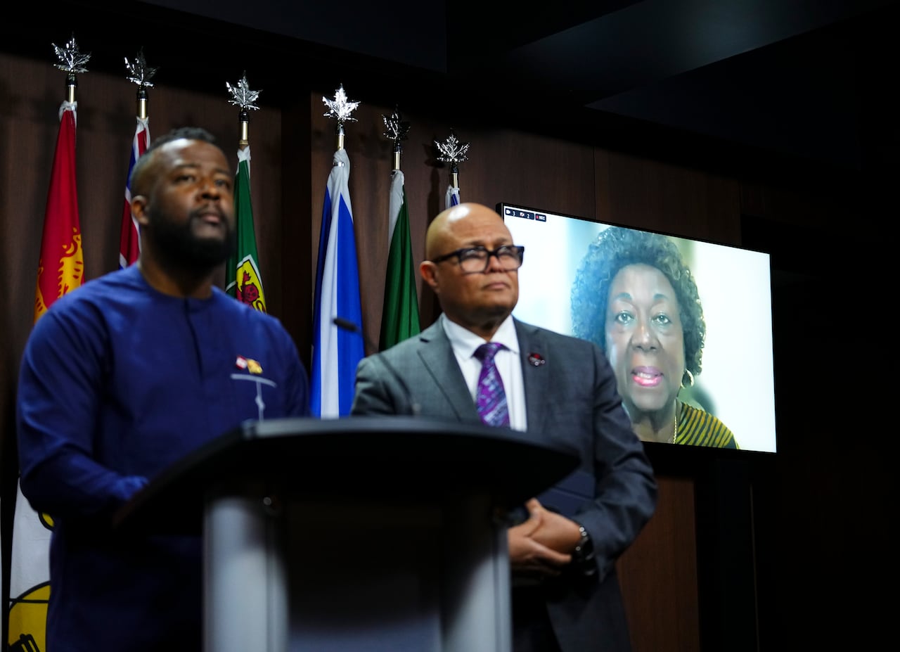 Jean Augustine speaks via video link.