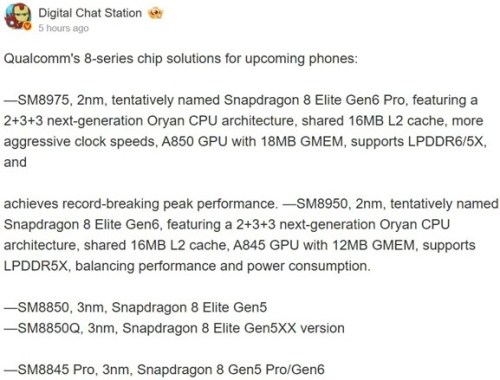 Qualcomm's Snapdragon 8 series roadmap surfaces revealing new 3nm chips