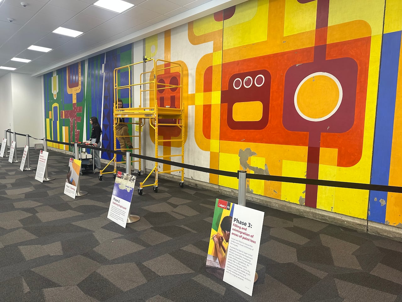 Robert Oldrich's murals have withstood more than 50 years of dirt, grime, water leaks and poor weather, but now conservators are confident they can restore the works to their original vibrancy.