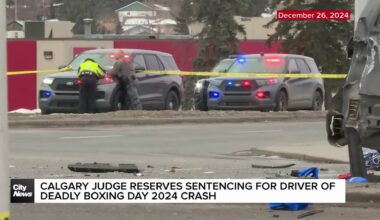 Calgary judge reserves sentencing for driver of deadly Boxing Day 2024 crash