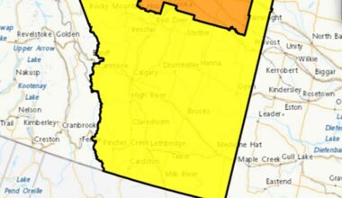 UPDATE: Rainfall warnings extended to cover all of southern Alberta
