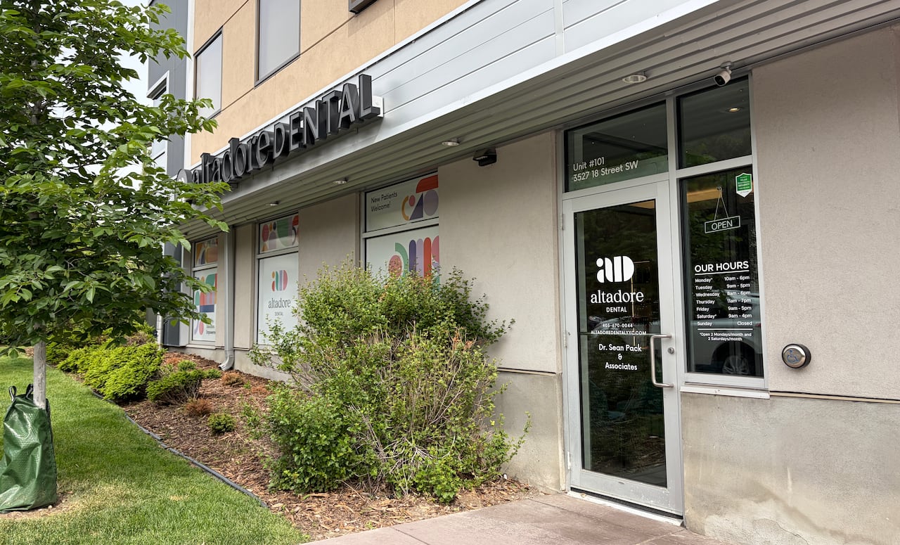 The front of a dental office
