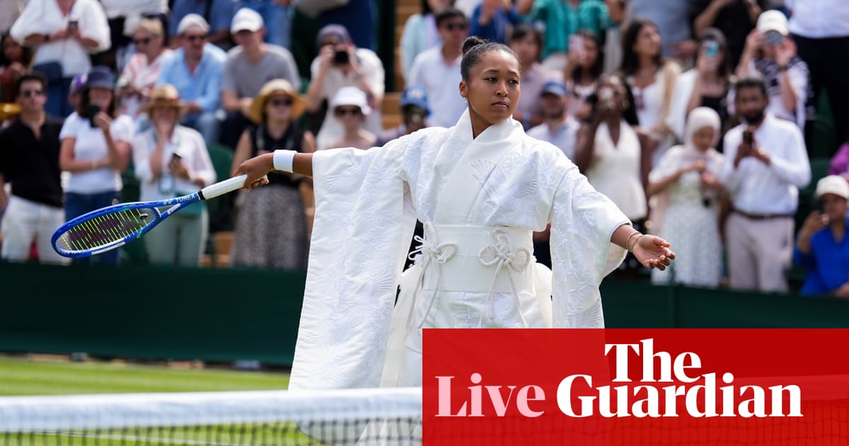 Wimbledon 2026: Sinner through in five sets, Osaka advances, Draper withdraws on day one - live | Wimbledon 2026