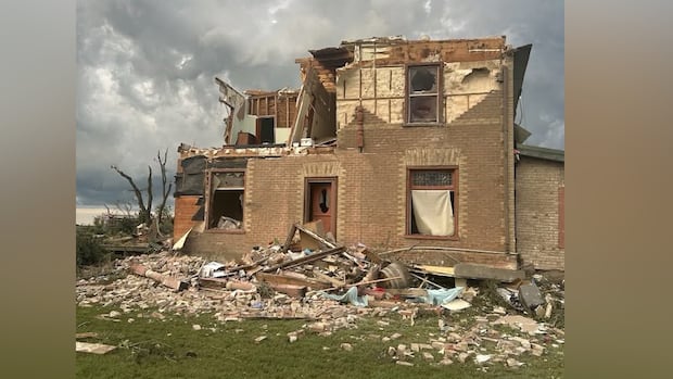 'Monster' tornado destroys century-old brick farmhouse in western Manitoba