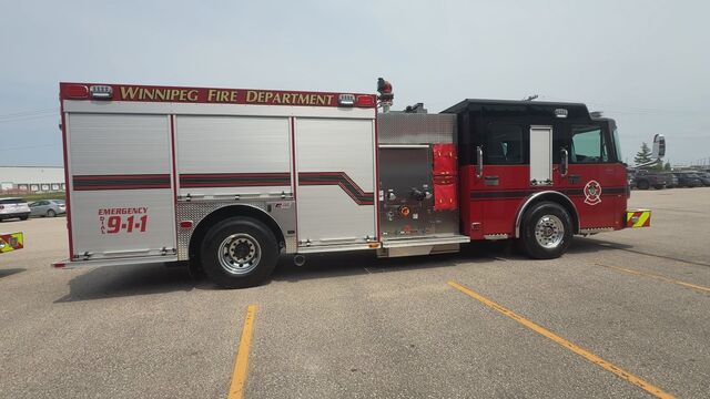 Winnipeg unveils three locally built fire engines as part of $18M fleet renewal plan