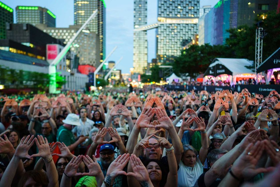 The crowd for Angine de Poitrine at Montreal Jazz Fest 2026.