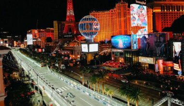 Las Vegas GP Scene. Image supplied by the Aston Martin F1 team